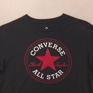 Converse Crew Neck Short Sleeve Graphic T Shirt Mens Size Medium M Black